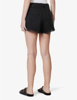 Paige Noella High-rise Denim Shorts -Ress Clothing Shop R04123093 BLACKDOVEW ALT03