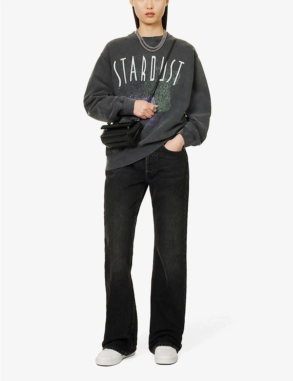 ANINE BING Ramona Stardust Graphic-print Organic-cotton Sweatshirt 4 ANINE BING Ramona Stardust Graphic-print Organic-cotton Sweatshirt - Image 2