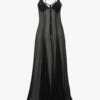 Bat Girl Ring-detail Crepe Maxi Dress -Ress Clothing Shop R04124432 BLACK M
