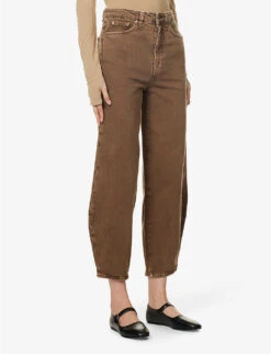 Toteme Tapered-leg High-rise Organic-denim Jeans -Ress Clothing Shop R04124847 WASHEDCHOCOLATE ALT02