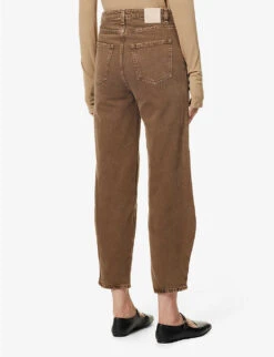 Toteme Tapered-leg High-rise Organic-denim Jeans -Ress Clothing Shop R04124847 WASHEDCHOCOLATE ALT03