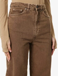 Toteme Tapered-leg High-rise Organic-denim Jeans -Ress Clothing Shop R04124847 WASHEDCHOCOLATE ALT04