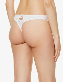 Aubade Lovessence Floral-embroidered Stretch-woven Thong 10 Aubade Lovessence Floral-embroidered Stretch-woven Thong -Ress Clothing Shop R04125370 BLANC ALT03