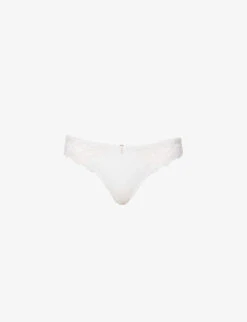 Aubade Lovessence Floral-embroidered Stretch-woven Thong
