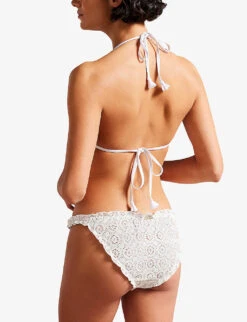 Ted Baker Lileth Frilled Triangle Stretch-woven Bikini Top -Ress Clothing Shop R04126385 WHITE ALT03