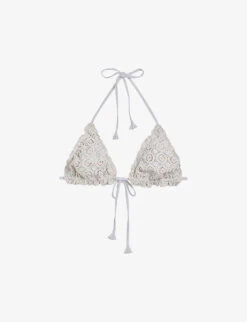 Ted Baker Lileth Frilled Triangle Stretch-woven Bikini Top
