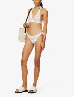 Max Mara Serena Striped Bikini Bottoms -Ress Clothing Shop R04127775 WHITE ALT01