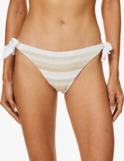 Max Mara Serena Striped Bikini Bottoms -Ress Clothing Shop R04127775 WHITE ALT02