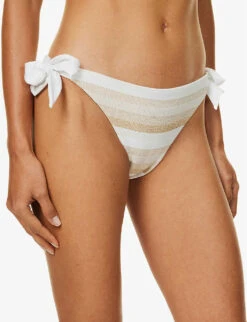 Max Mara Serena Striped Bikini Bottoms -Ress Clothing Shop R04127775 WHITE ALT04
