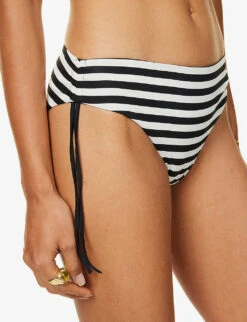 Max Mara Sibilla Striped Bikini Bottoms -Ress Clothing Shop R04127778 WHITE ALT04