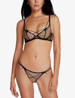 AGENT PROVOCATEUR Zella Plunge Sheer-tulle Underwired Bra 9 AGENT PROVOCATEUR Zella Plunge Sheer-tulle Underwired Bra -Ress Clothing Shop R04128756 BLACK ALT02