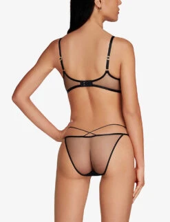 AGENT PROVOCATEUR Zella Plunge Sheer-tulle Underwired Bra 10 AGENT PROVOCATEUR Zella Plunge Sheer-tulle Underwired Bra -Ress Clothing Shop R04128756 BLACK ALT03