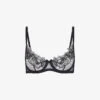 AGENT PROVOCATEUR Lindie Embroidered Underwired Mesh Bra -Ress Clothing Shop R04129119 BLACK M