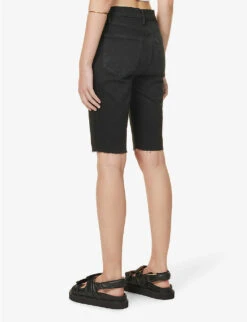 FRAME Bermuda Raw-hem Stretch-denim Shorts 11 FRAME Bermuda Raw-hem Stretch-denim Shorts -Ress Clothing Shop R04129714 FILMNOIR ALT03