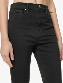 FRAME Bermuda Raw-hem Stretch-denim Shorts 12 FRAME Bermuda Raw-hem Stretch-denim Shorts -Ress Clothing Shop R04129714 FILMNOIR ALT04