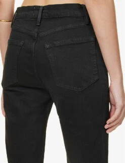 FRAME Bermuda Raw-hem Stretch-denim Shorts 13 FRAME Bermuda Raw-hem Stretch-denim Shorts -Ress Clothing Shop R04129714 FILMNOIR ALT05