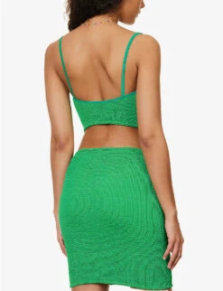 Brandy Seersucker Stretch-woven Top 10 Brandy Seersucker Stretch-woven Top -Ress Clothing Shop R04130304 EMERALD ALT03