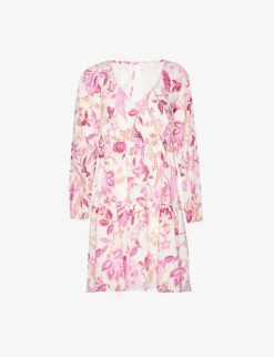 Seafolly Silk Road Floral-print Cotton-blend Mini Dress