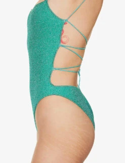 OSEREE Lumière Metallic-weave Swimsuit -Ress Clothing Shop R04132766 AQUAMARINE ALT03