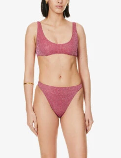 OSEREE Lumière Metallic-woven Bikini Set -Ress Clothing Shop R04132771 RASPBERRY ALT01