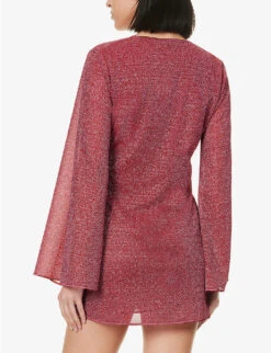 OSEREE Lumière Mesh Relaxed-fit Metallic-woven Kaftan -Ress Clothing Shop R04132777 RASPBERRY ALT03