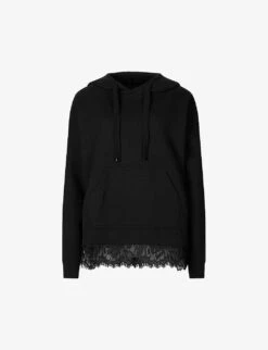 AllSaints Lee Lace-trim Organic Cotton-blend Hoody