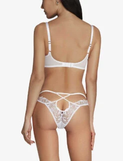 AGENT PROVOCATEUR Ozella PVC-trim Underwired Mesh Bra -Ress Clothing Shop R04135461 WHITE ALT03