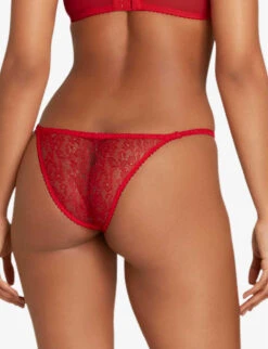 AGENT PROVOCATEUR Lorna Mid-rise Lace Briefs 10 AGENT PROVOCATEUR Lorna Mid-rise Lace Briefs -Ress Clothing Shop R04135469 RED ALT03