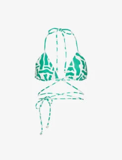 Faithfull The Brand Marzia Abstract-print Stretch-recycled Polyamide Bikini Top