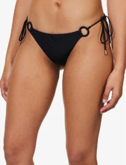 Zimmermann Ginger Ring Hoop-embellished Bikini -Ress Clothing Shop R04136573 NOIR ALT05