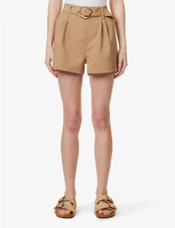 Paige Neva Mid-rise Stretch-woven Shorts -Ress Clothing Shop R04136640 NEWCAMEL ALT02