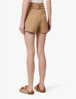 Paige Neva Mid-rise Stretch-woven Shorts -Ress Clothing Shop R04136640 NEWCAMEL ALT03