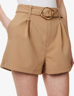 Paige Neva Mid-rise Stretch-woven Shorts -Ress Clothing Shop R04136640 NEWCAMEL ALT04
