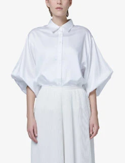 Balloon-sleeve Oversized-fit Woven Shirt -Ress Clothing Shop R04141927 OFFWHITE ALT04