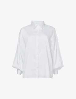 Balloon-sleeve Oversized-fit Woven Shirt