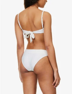 Antibes Bow-embellished Stretch-recycled Polyamide Bikini Top -Ress Clothing Shop R04142195 WHTWHT ALT03