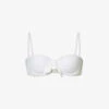 Antibes Bow-embellished Stretch-recycled Polyamide Bikini Top 1 Antibes Bow-embellished Stretch-recycled Polyamide Bikini Top -Ress Clothing Shop R04142195 WHTWHT M