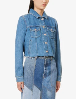 Paige Rowan Patch-pocket Cotton-blend Denim Jacket 9 Paige Rowan Patch-pocket Cotton-blend Denim Jacket -Ress Clothing Shop R04144093 MIDBLUECLEANWASH ALT02