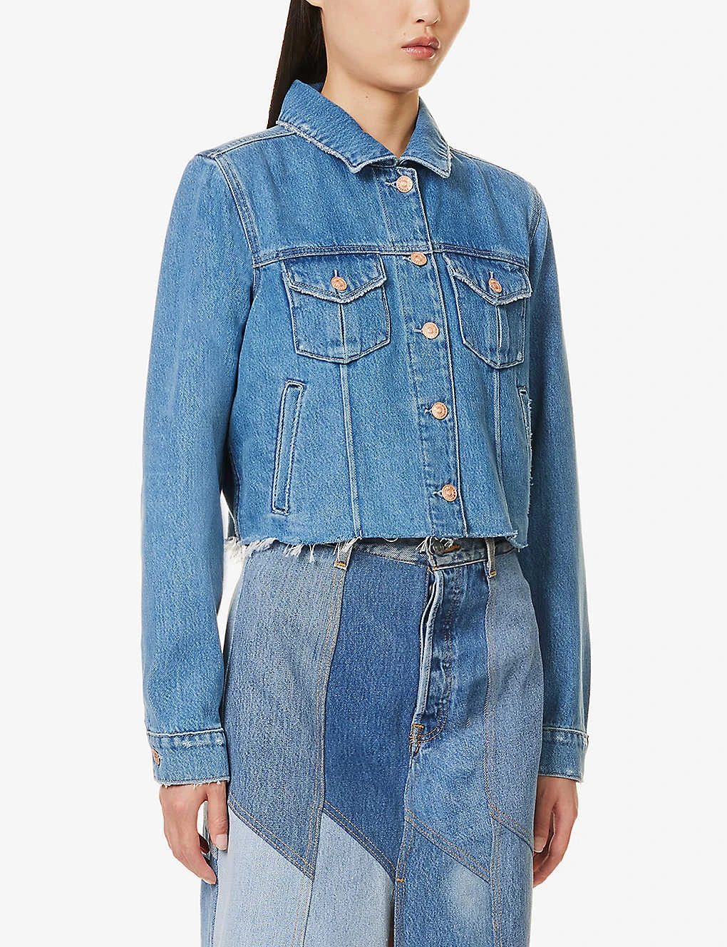 Paige Rowan Patch-pocket Cotton-blend Denim Jacket 5 Paige Rowan Patch-pocket Cotton-blend Denim Jacket - Image 3