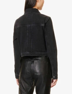 Paige Rowan Patch-pocket Organic Cotton-blend Denim Jacket -Ress Clothing Shop R04144095 FADEDBLACKWASH ALT03