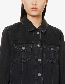 Paige Rowan Patch-pocket Organic Cotton-blend Denim Jacket -Ress Clothing Shop R04144095 FADEDBLACKWASH ALT04