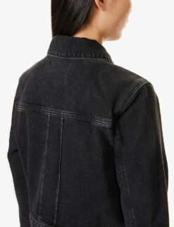 Paige Rowan Patch-pocket Organic Cotton-blend Denim Jacket -Ress Clothing Shop R04144095 FADEDBLACKWASH ALT05