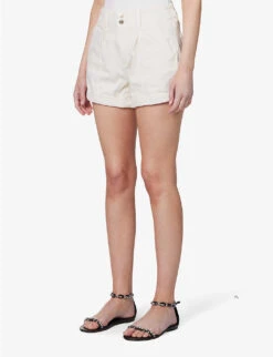 Paige Brooklyn Mid-rise Stretch-cotton And Rayon-blend Denim Shorts 9 Paige Brooklyn Mid-rise Stretch-cotton And Rayon-blend Denim Shorts -Ress Clothing Shop R04144146 QUARTZSAND ALT02