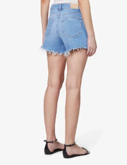 Paige Asher Distressed-hem High-rise Denim Shorts 10 Paige Asher Distressed-hem High-rise Denim Shorts -Ress Clothing Shop R04144147 LEELAHDESTRUCTED ALT03