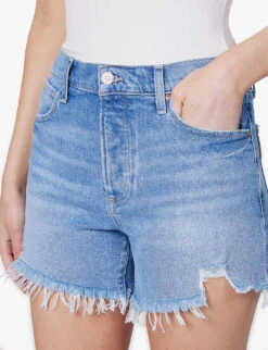 Paige Asher Distressed-hem High-rise Denim Shorts 11 Paige Asher Distressed-hem High-rise Denim Shorts -Ress Clothing Shop R04144147 LEELAHDESTRUCTED ALT04