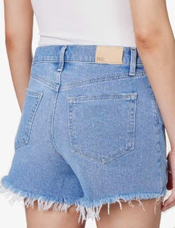 Paige Asher Distressed-hem High-rise Denim Shorts 12 Paige Asher Distressed-hem High-rise Denim Shorts -Ress Clothing Shop R04144147 LEELAHDESTRUCTED ALT05