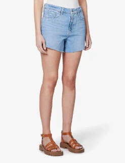 Paige Noella Raw-hem High-rise Denim Shorts -Ress Clothing Shop R04144149 BARCELONADISTRESSED ALT02