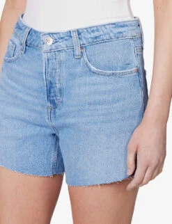 Paige Noella Raw-hem High-rise Denim Shorts -Ress Clothing Shop R04144149 BARCELONADISTRESSED ALT04