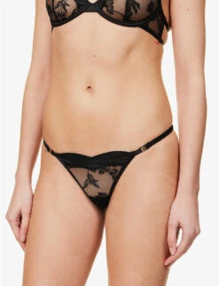 BLUEBELLA Cassandra Floral-embroidered Stretch-woven Briefs 9 BLUEBELLA Cassandra Floral-embroidered Stretch-woven Briefs -Ress Clothing Shop R04144703 BLACK ALT02
