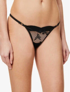 BLUEBELLA Cassandra Floral-embroidered Stretch-woven Briefs 11 BLUEBELLA Cassandra Floral-embroidered Stretch-woven Briefs -Ress Clothing Shop R04144703 BLACK ALT04